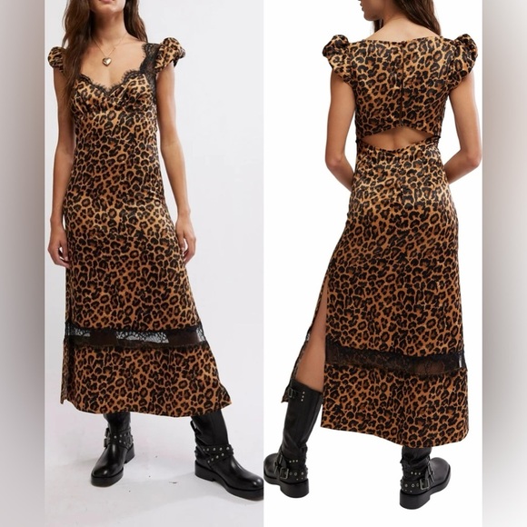 Free People Dresses & Skirts - NWOT FREE PEOPLE Foolish Heart Printed Midi Dress Natural Combo Sz S